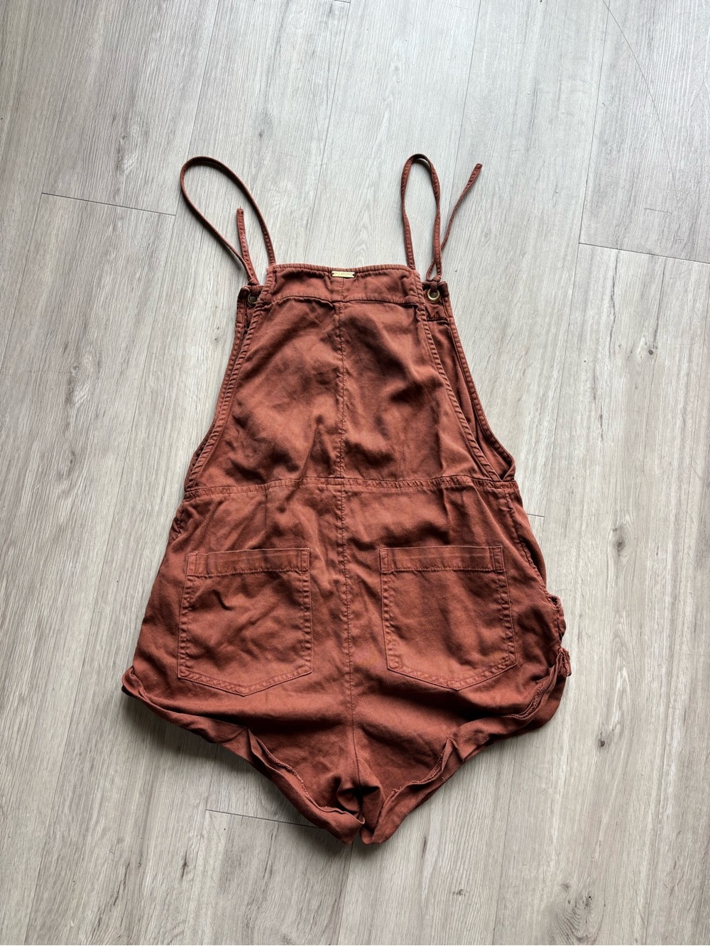 Billabong Rust Orange Short Overalls - Picture 3 of 4